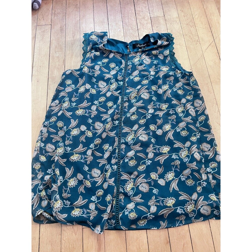 Hawthorne Boutique Tank Top Camisole Paisley Sleeveless Floral Green